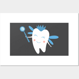 Tooth Fairy on Blue Posters and Art